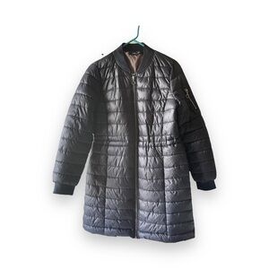 Kenneth Cole New York Zipper Puffer Jacket Size Large Women’s Navy Coat​​​​​